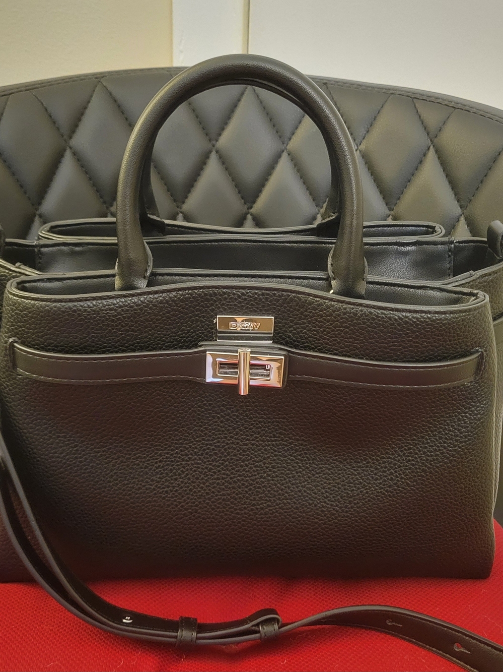 DKNY Onya Pebble Leather Satchel Handbag